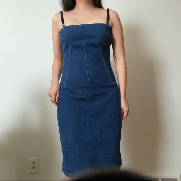 00s Denim Body Con Dress - Picture 6 of 6